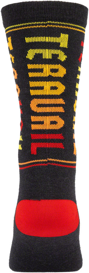 Teravail Scroll Wool Sock - Black/Red/Orange/Yellow Small/Medium