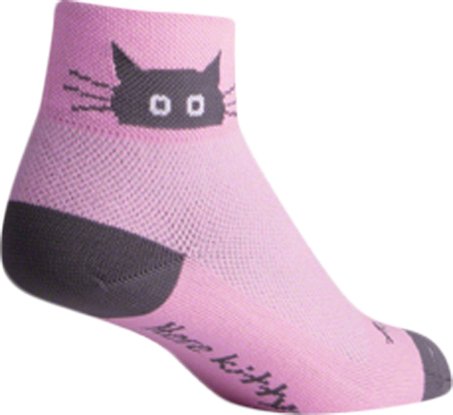 SockGuy Classic Whiskers Socks - 2&quot; Pink Womens Small/Medium