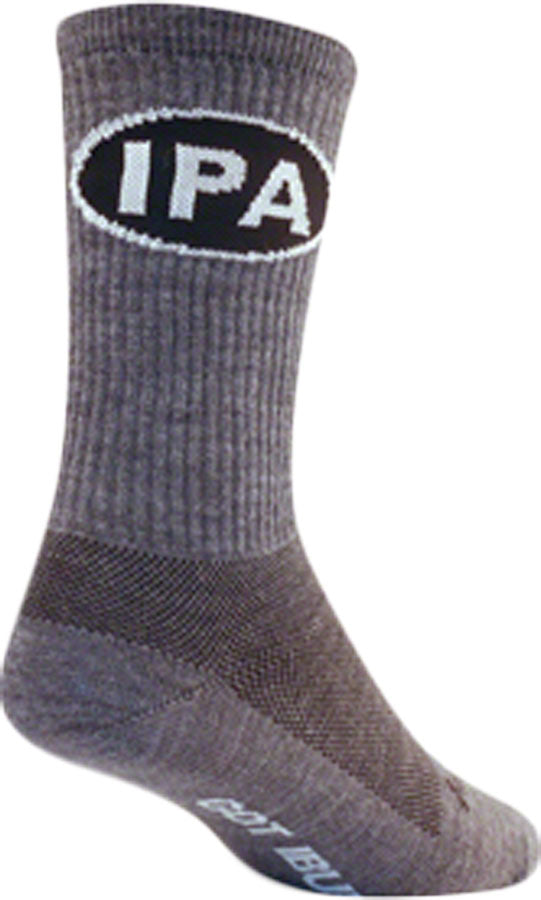 SockGuy Wool IPA Socks - 6 inch Gray Large/X-Large