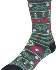 SockGuy Wool Ride Merry Crew Socks - 6" Gray/Red/Green Large/X-Large