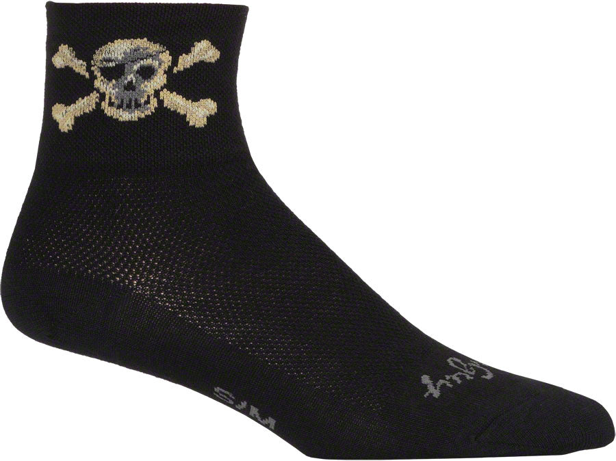 SockGuy Classic Pirate Socks - 3&quot; Black Large/X-Large
