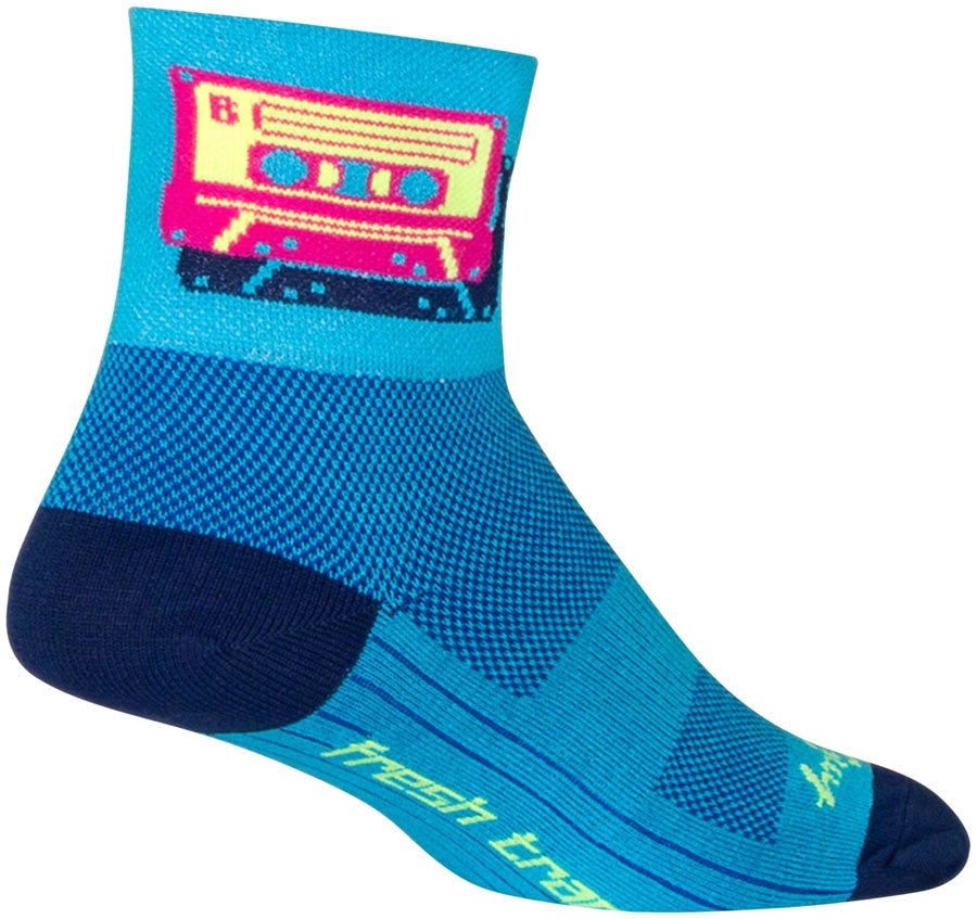 SockGuy Classic Mixtape Socks - 3&quot; Blue/Pink Small/Medium