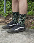 Fist Handwear Croc Crew Sock - Black/Green Large