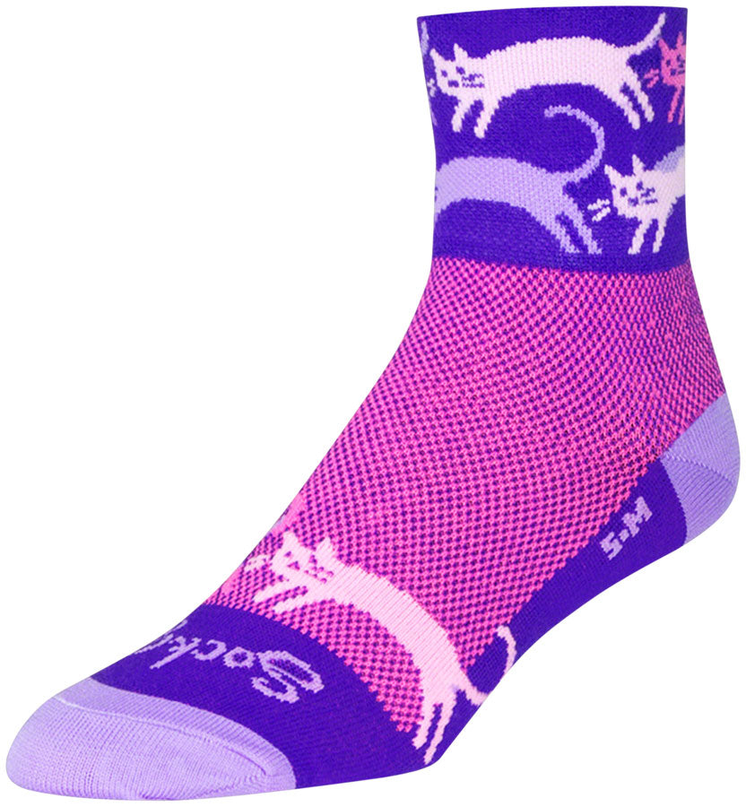 SockGuy Classic Pounce Socks - 3&quot; Purple Small/Medium
