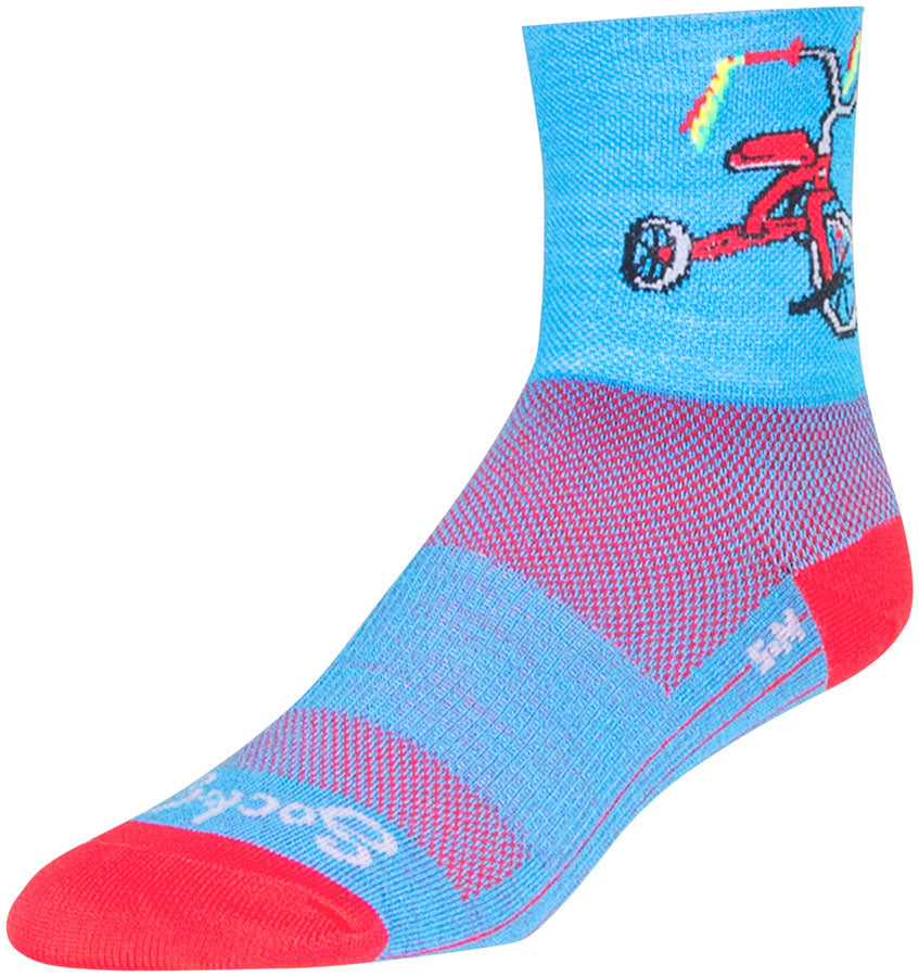 SockGuy Classic Trike Socks - 4&quot; Blue/Red Large/X-Large