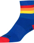 SockGuy Classic Vintage Socks - 4" Blue/Red/Orange/Yellow Large/X-Large