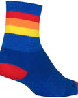SockGuy Classic Vintage Socks - 4" Blue/Red/Orange/Yellow Large/X-Large
