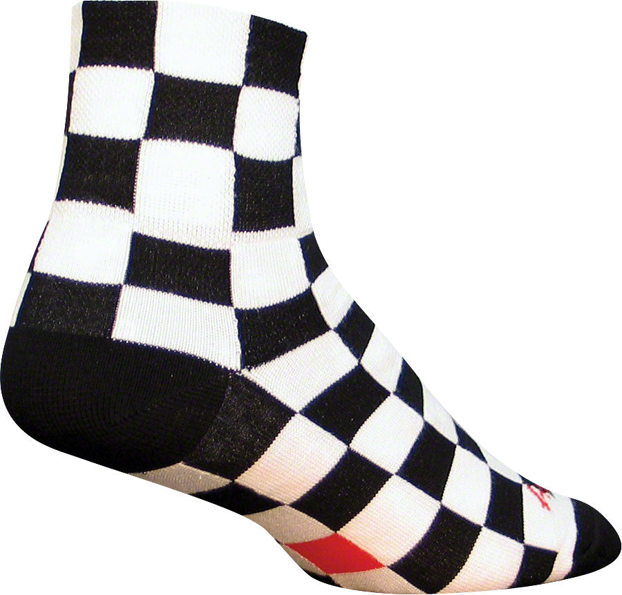 SockGuy Classic Ridgemont Socks - 3&quot; Black/White Checker Large/X-Large