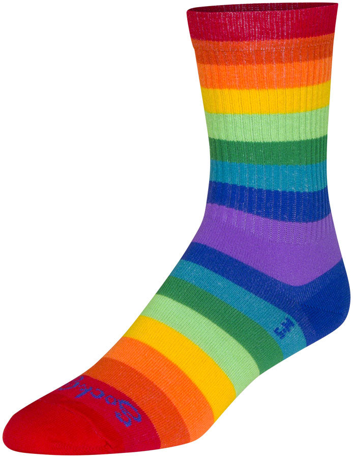SockGuy Crew Fabulous Socks - 6&quot; Rainbow Large/X-Large