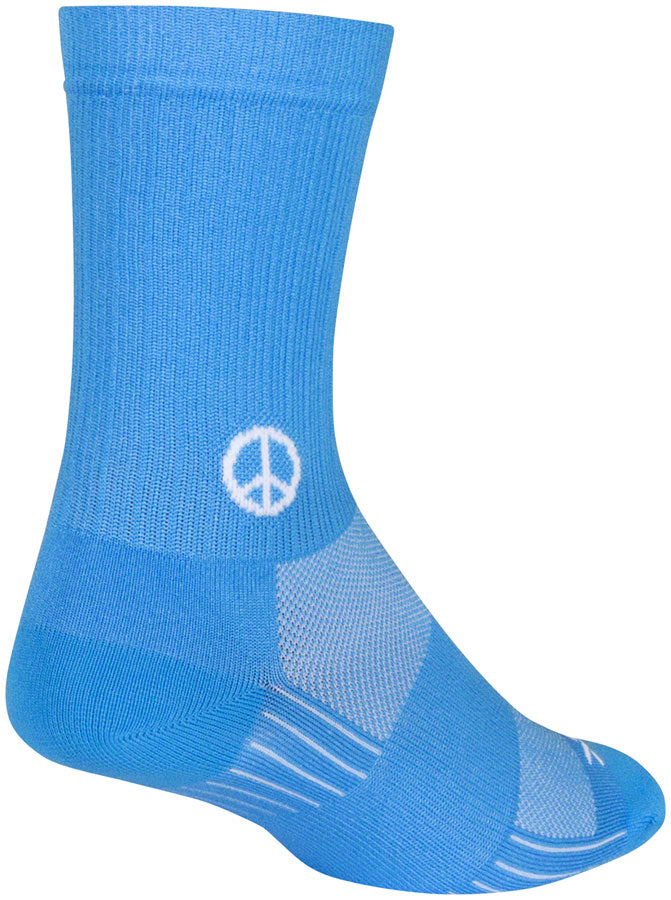 SockGuy SGX Peace Now Socks - 6&quot; Blue Small/Medium