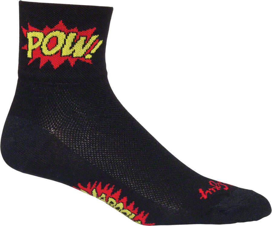 SockGuy Classic Boom Pow Socks - 3&quot; Black Large/X-Large