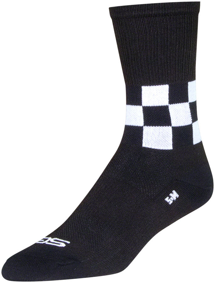 SockGuy SGX Speedway Socks - 6 inch Black/White Small/Medium