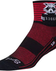 SockGuy Classic Busted Socks - 3" Black/Red Stripe Small/Medium