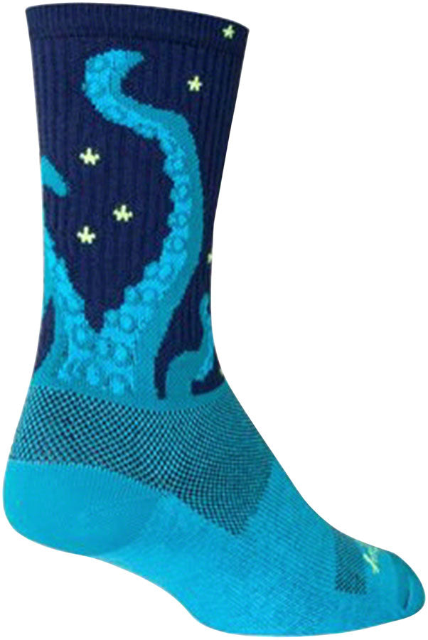 SockGuy Crew Kraken Socks - 6&quot; Blue Small/Medium