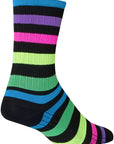 SockGuy SGX Night Bright Socks - 6" Black/Multi-Color Large/X-Large