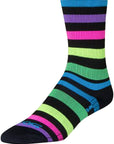 SockGuy SGX Night Bright Socks - 6" Black/Multi-Color Small/Medium