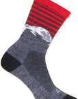 SockGuy Summit Wool Socks - 6" Gray/Red/White Small/Medium