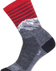 SockGuy Summit Wool Socks - 6" Gray/Red/White Small/Medium