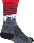 SockGuy Summit Wool Socks - 6" Gray/Red/White Large/X-Large