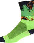 SockGuy Off the Grid Crew Socks - 6" Green/Black/Brown Large/X-Large - The Bike Hub