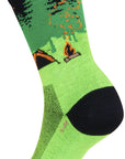 SockGuy Off the Grid Crew Socks - 6" Green/Black/Brown Large/X-Large - The Bike Hub