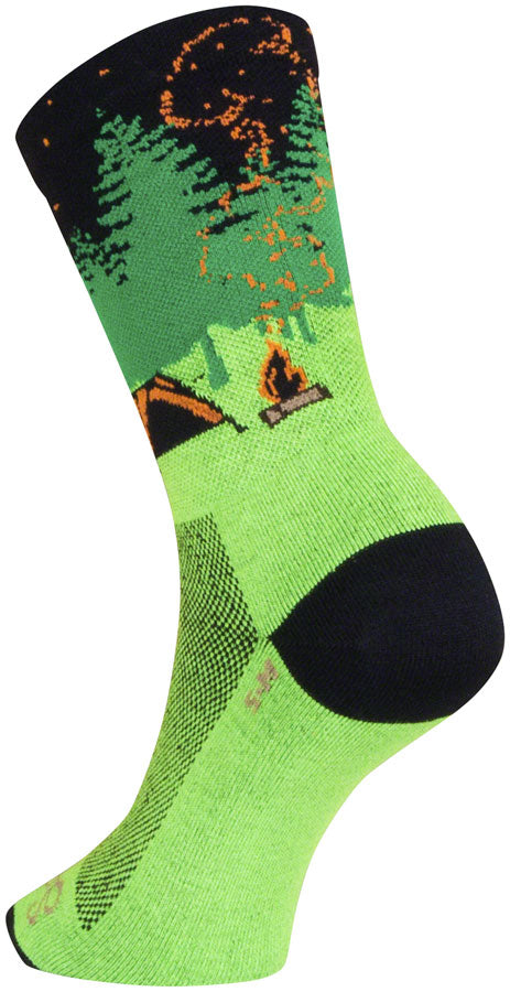 SockGuy Off the Grid Crew Socks - 6&quot; Green/Black/Brown Small/Medium