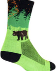 SockGuy Off the Grid Crew Socks - 6" Green/Black/Brown Large/X-Large - The Bike Hub