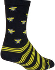 SockGuy Buzz Crew Socks - 6" Black/Yellow Small/Medium