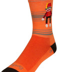 SockGuy Funky Monkey Crew Socks - 6" Orange/Red/Brown Small/Medium