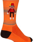 SockGuy Funky Monkey Crew Socks - 6" Orange/Red/Brown Small/Medium