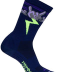SockGuy Thunder Crew Socks - 6" Navy/Purple/Green Large/X-Large
