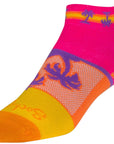 SockGuy Tropical Classic Low Socks - 1" Pink/YLW/Orange Womens Small/Medium