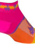 SockGuy Tropical Classic Low Socks - 1" Pink/YLW/Orange Womens Small/Medium