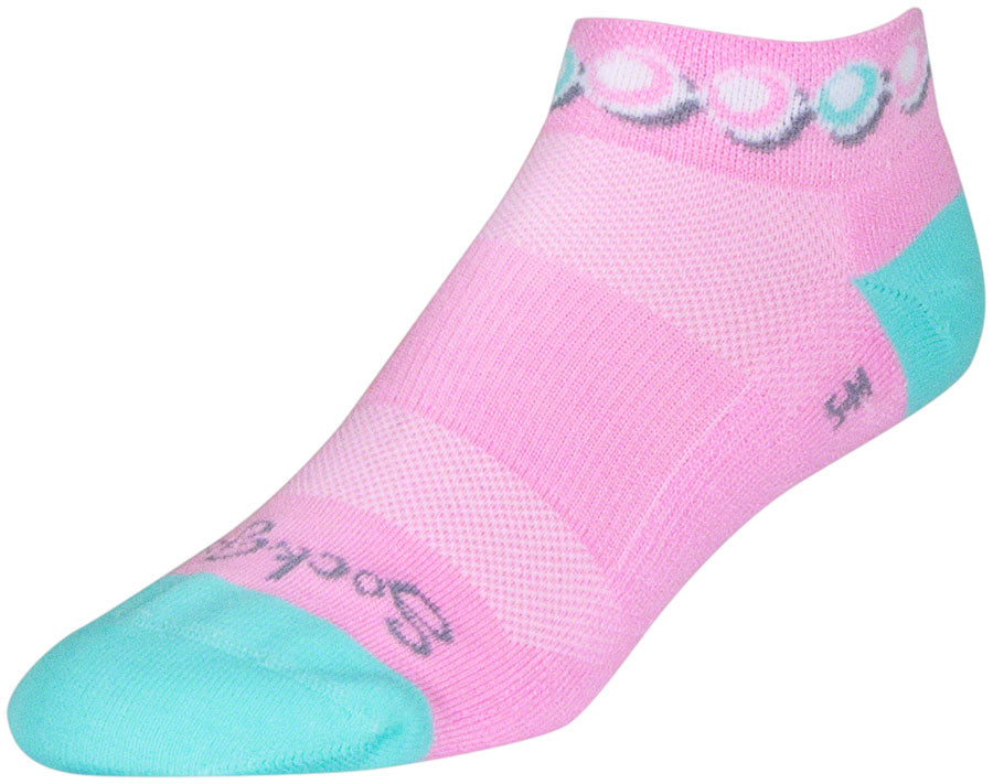SockGuy Channel Air Pearls Classic Low Socks - 1&quot; Pink/Blue Womens Small/Medium