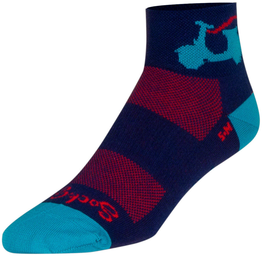 SockGuy Bella Classic Low Socks - 2&quot; Blue/Red Womens Small/Medium