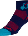 SockGuy Bella Classic Low Socks - 2" Blue/Red Womens Small/Medium