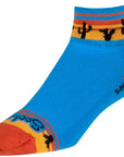 SockGuy Desert Classic Low Socks - 2" Blue/Orange/Gold Womens Small/Medium