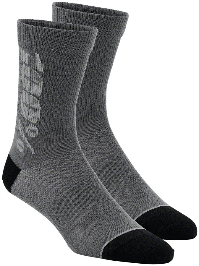 100% Rythym Merino MTB Socks - 6&quot; Charcoal/Gray Small/Medium