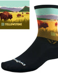 Swiftwick Vision Six Impression National Park Socks - 6" YLWstone Bison Large