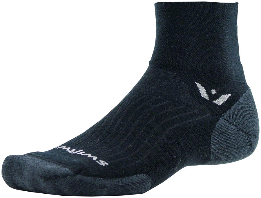 Swiftwick Pursuit Two Wool Socks - 2&quot; Black Medium