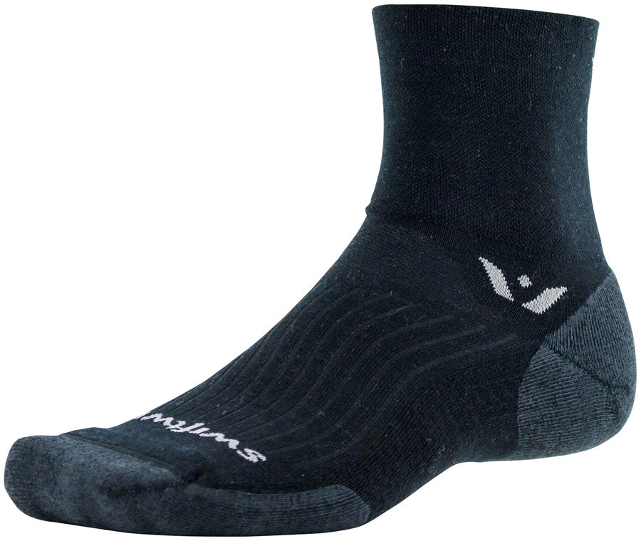 Swiftwick Pursuit Four Wool Socks - 4&quot; Black Medium