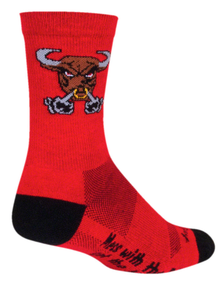 SockGuy Crew Bullish Socks - 6 inch Red Small/Medium