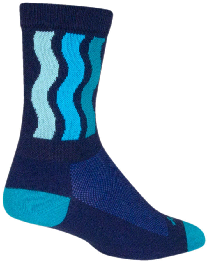 SockGuy Crew Ripple Socks - 6 inch Blue Large/X-Large