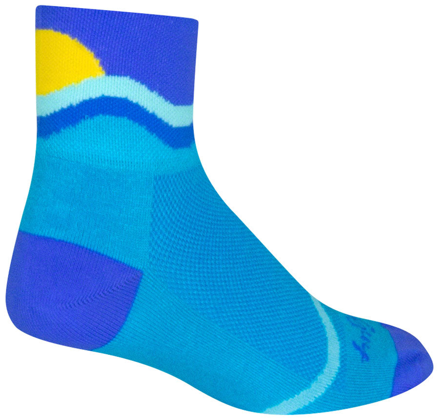 SockGuy Classic Waterworld Socks - 3 inch Blue Small/Medium
