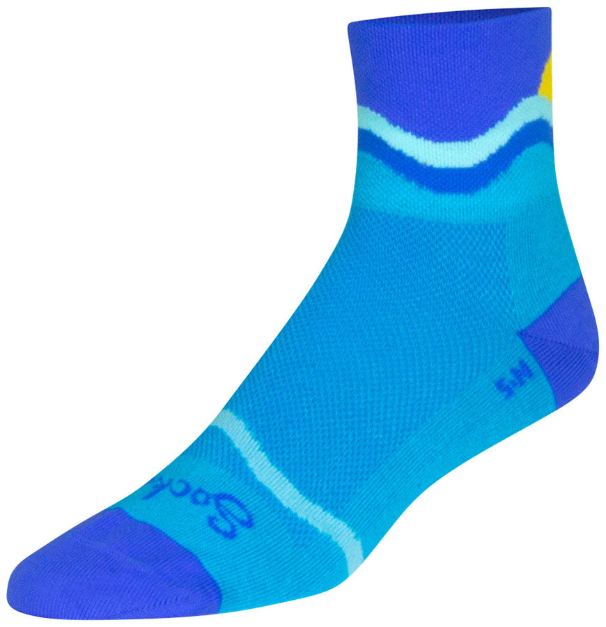 SockGuy Classic Waterworld Socks - 3 inch Blue Small/Medium