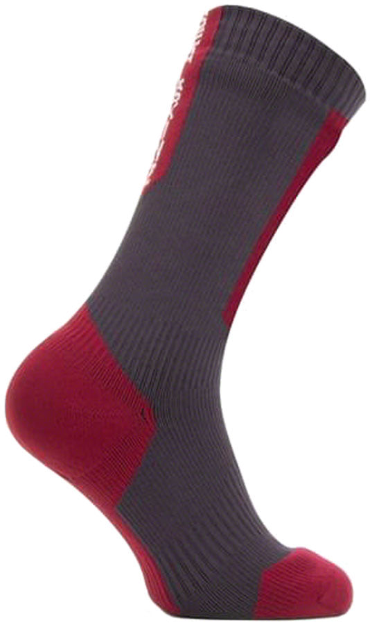 SealSkinz Runton Waterproof Mid Socks - Gray/Red/White Small