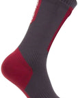 SealSkinz Runton Waterproof Mid Socks - Gray/Red/White Large