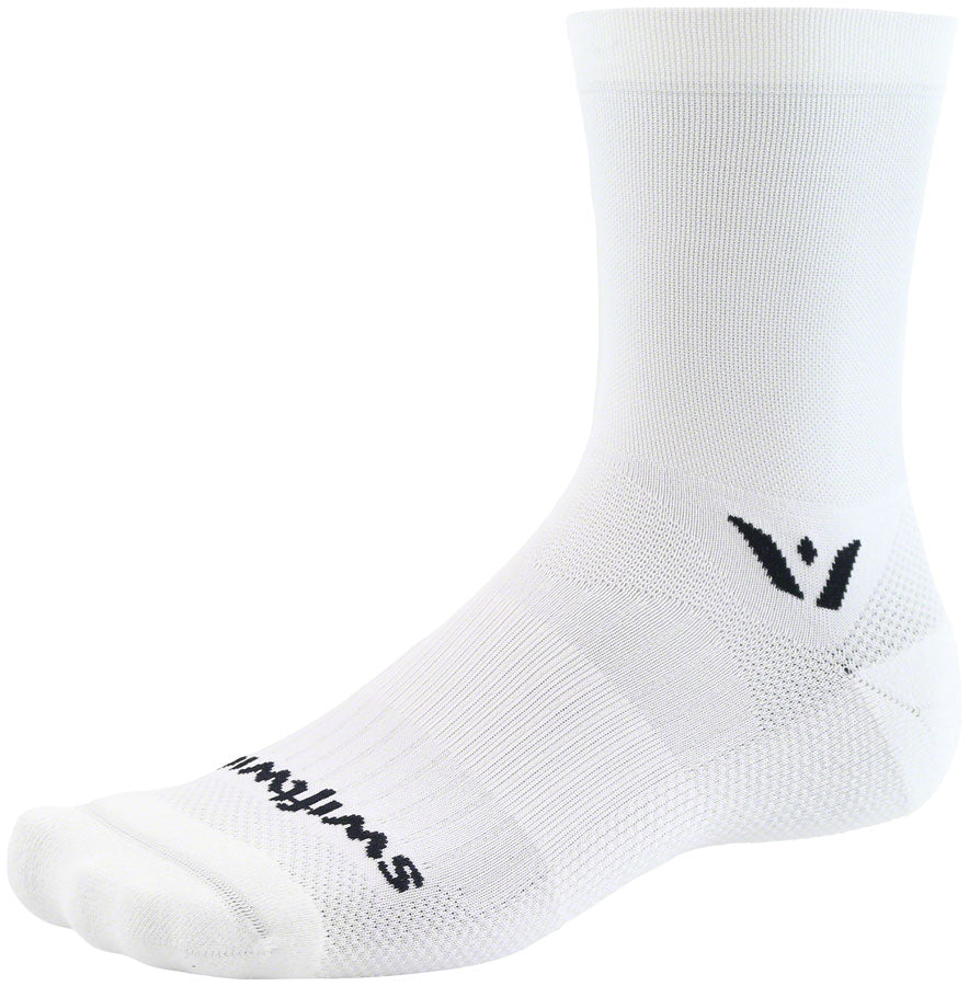 Swiftwick Aspire Five Socks - 5&quot; White Large