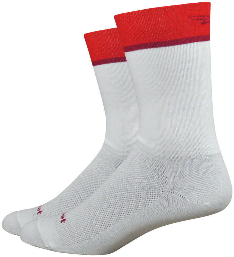 DeFeet Aireator Team Socks - 6&quot; White/Red Small