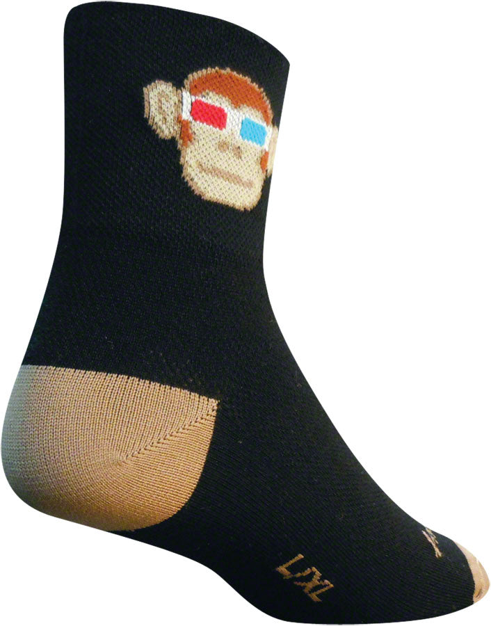 SockGuy Classic See 3D Socks - 3&quot; Black Small/Medium